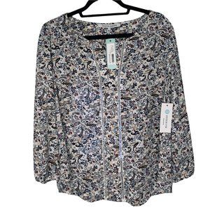 NWT Collective Concepts Sz L Warner Lattice Detail Blouse Light Blue Stitch Fix